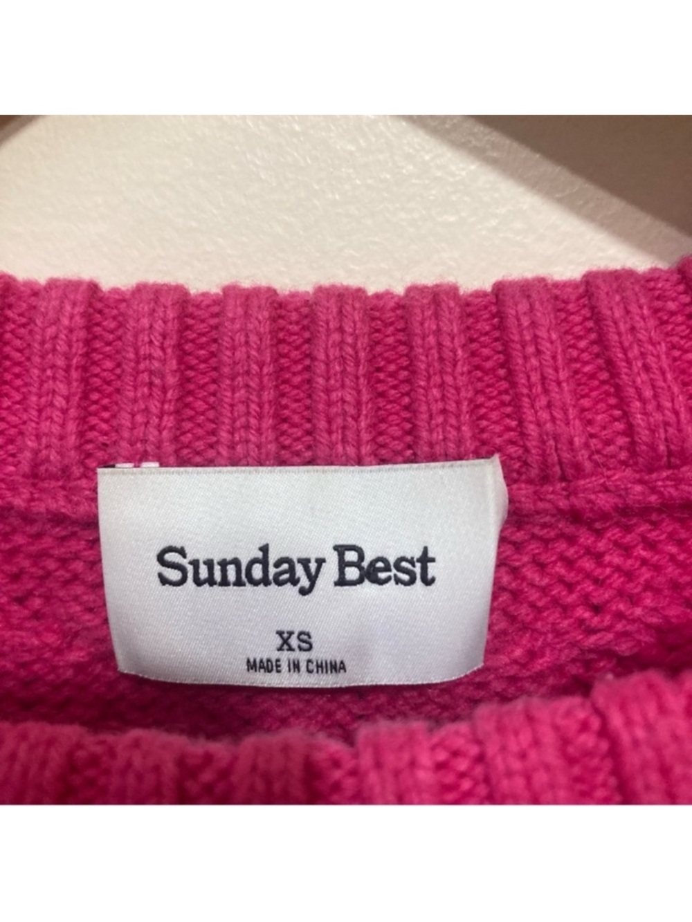 Sunday Best Peggy Sweater Size XS Fuchsia Pink Merino Wool - Picture 7 of 9